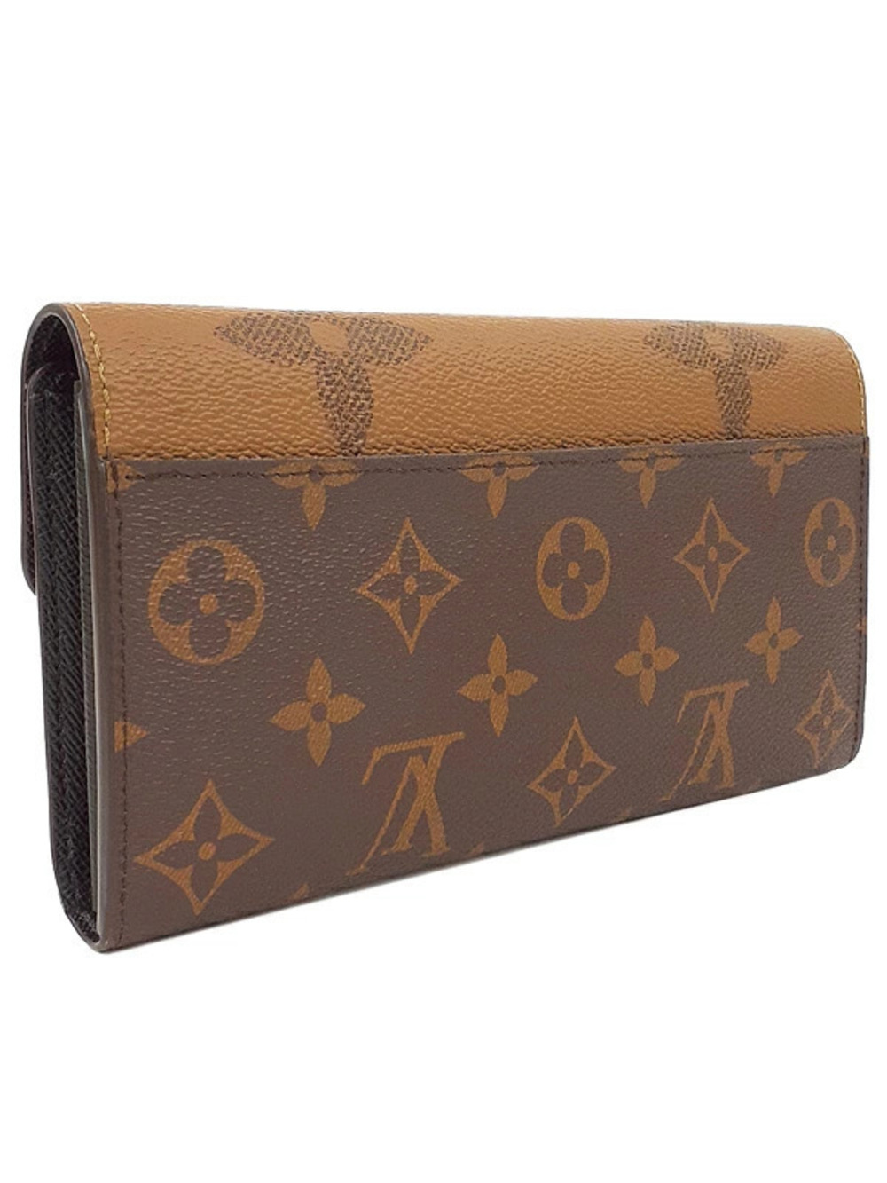 Louis Vuitton Long Portefeuille Sarah fold Monogram Giant Bi Wallet Brown